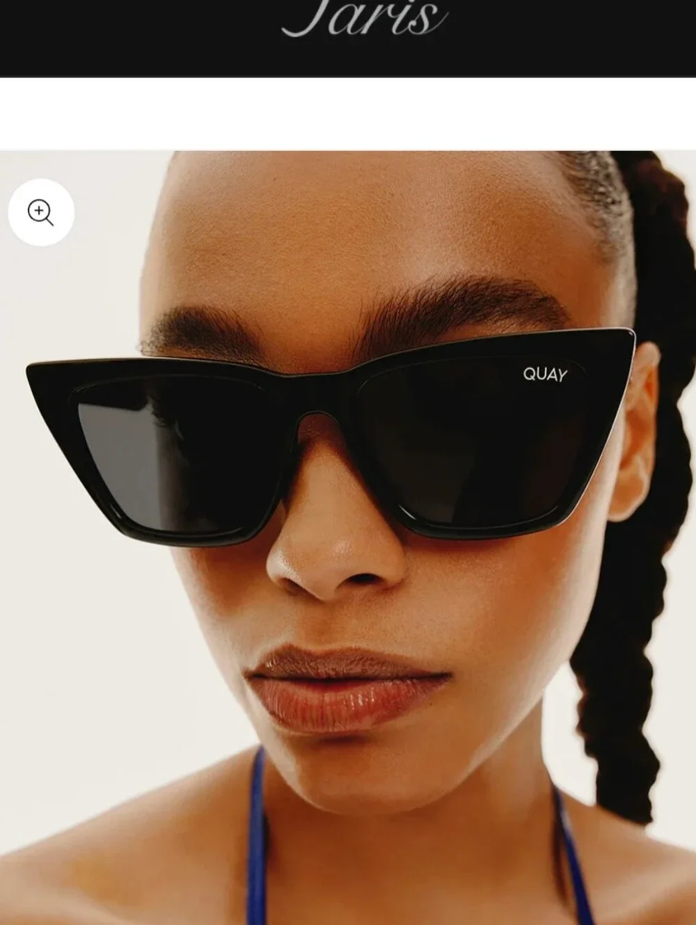 Quay Australia Call The Shots Black Cat-Eye Polarized Sunglasses New